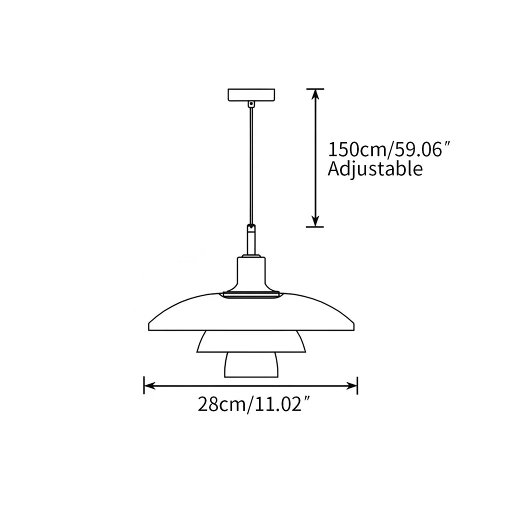 Szklana lampa wisząca w stylu duńskim z kremowymi panelami ułożonymi warstwowo