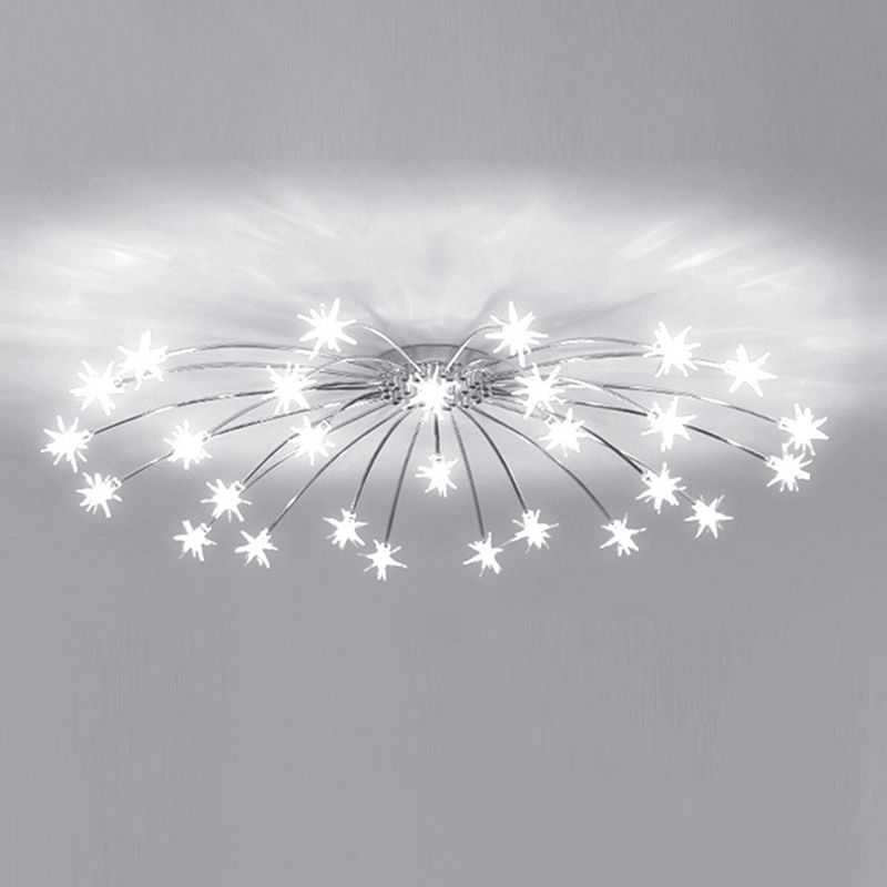 Arisha Art Deco Starry Glass Shade Flush Mount Ceiling Light