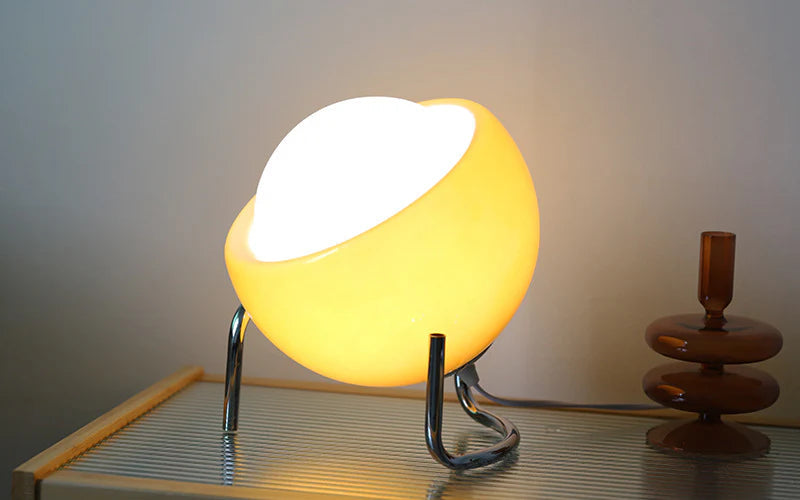 Retro Style Round Table Lamp with Cozy LED Lighting | ribuella