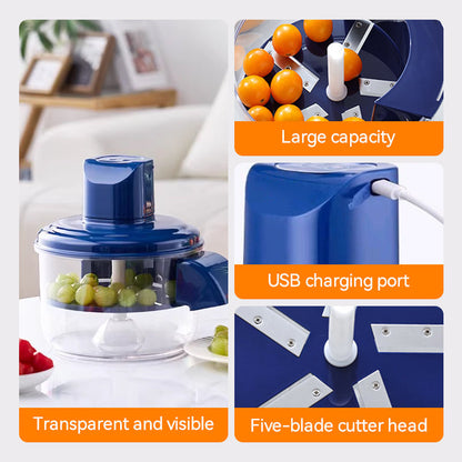 USB Rechargeable Electric Chopper with Five Blades | ribuella