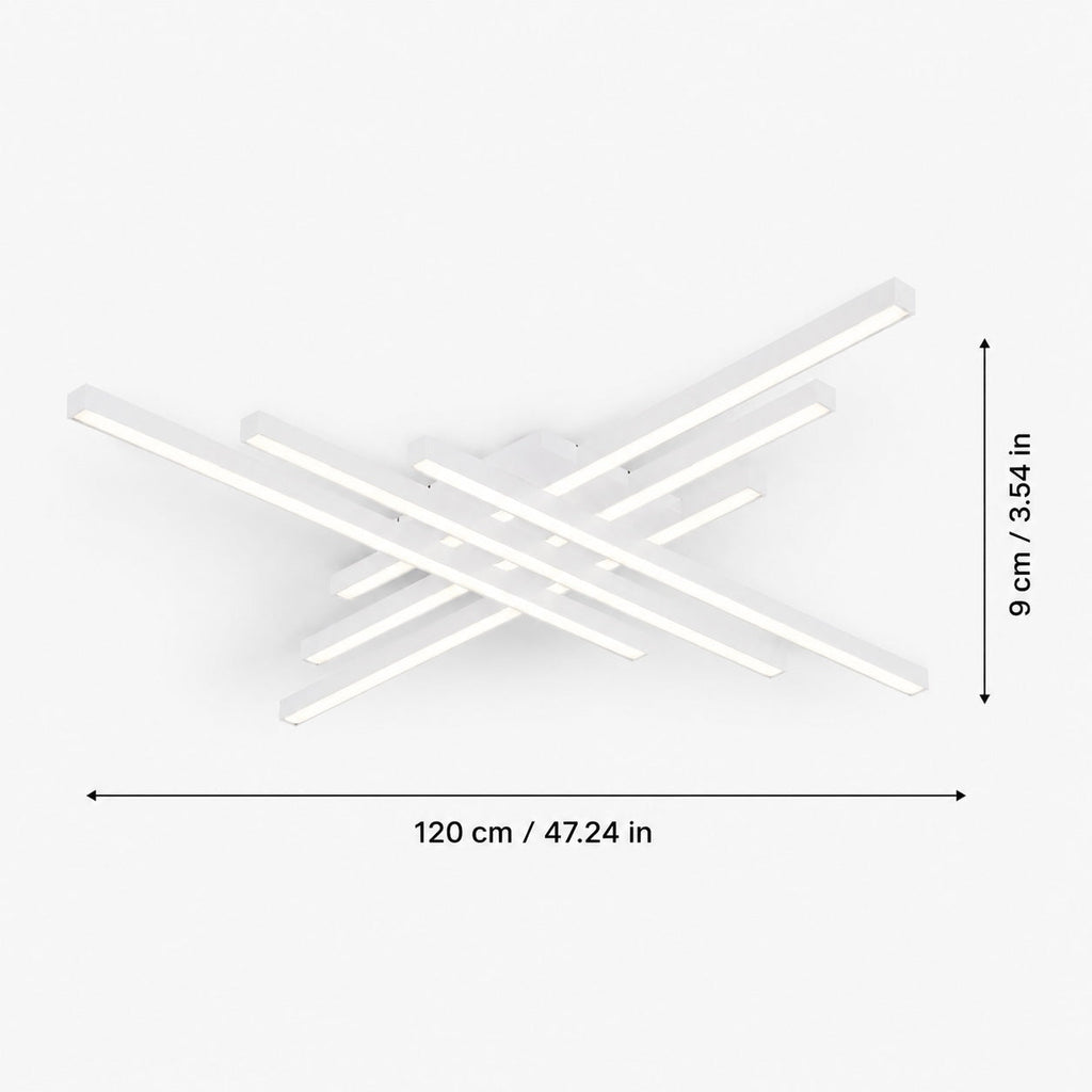 Modern Minimalist Ceiling Light Long Strip LED Adjustable Color Temperature Iron Acrylic | ribuella