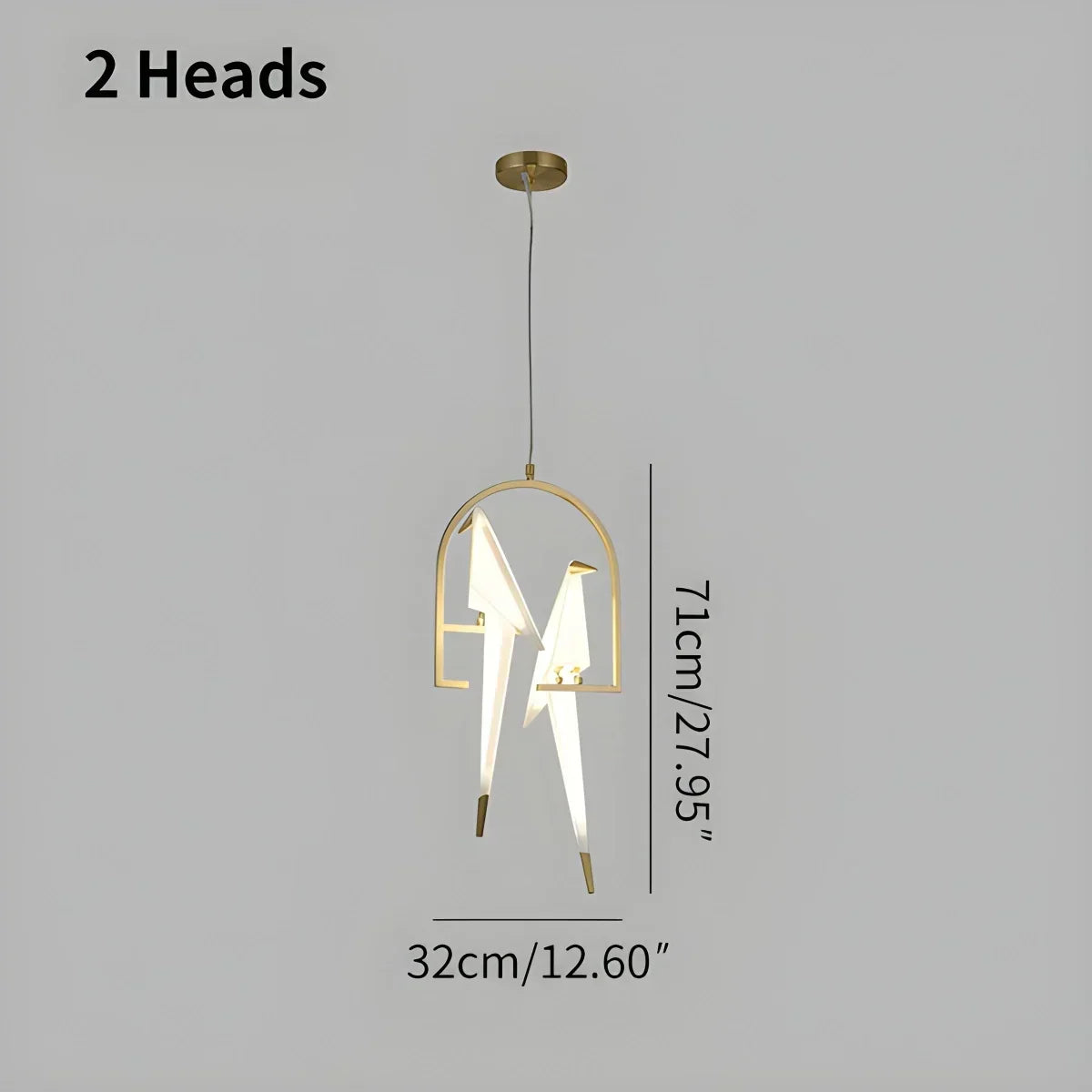 Origami Paper Crane Chandelier With Sculptural Hanging Forms
