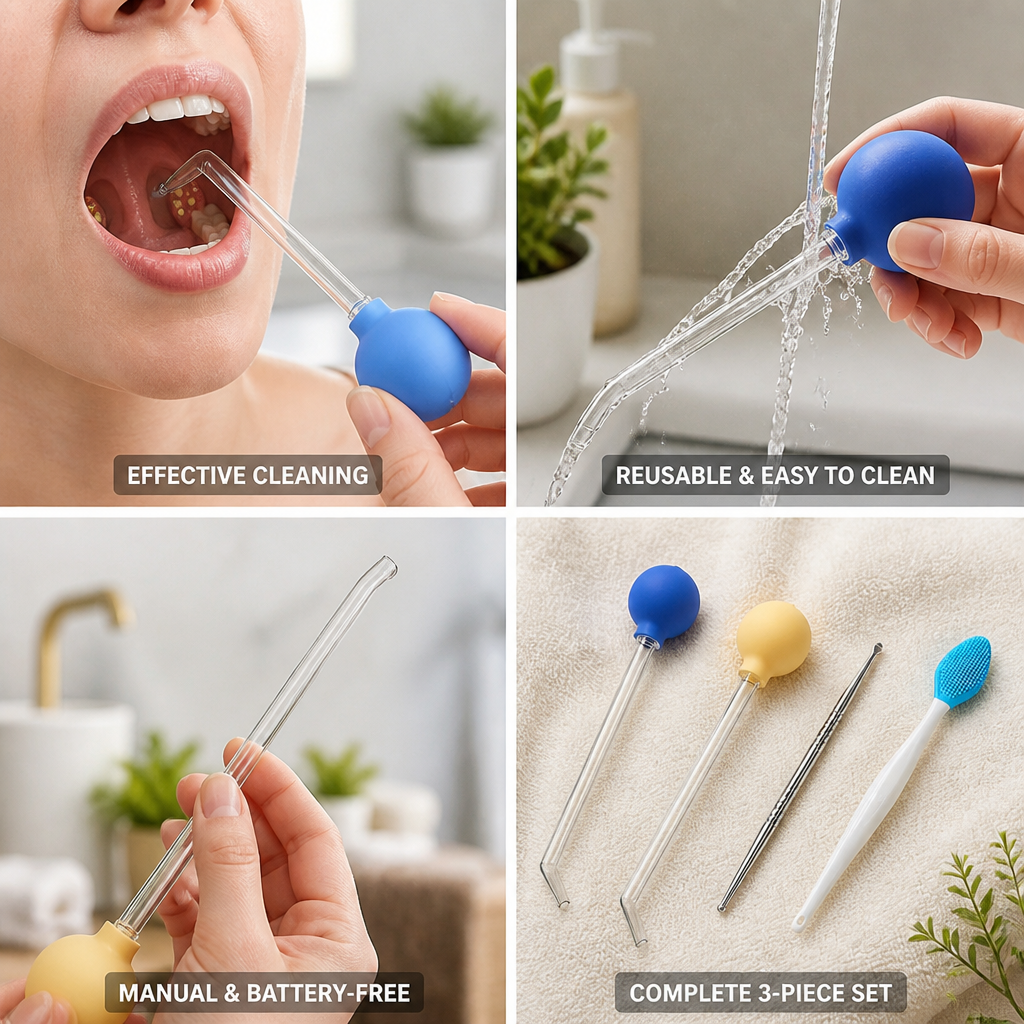 Reusable Long Glass Suction Tonsil Stone Remover (Set of 3) | ribuella
