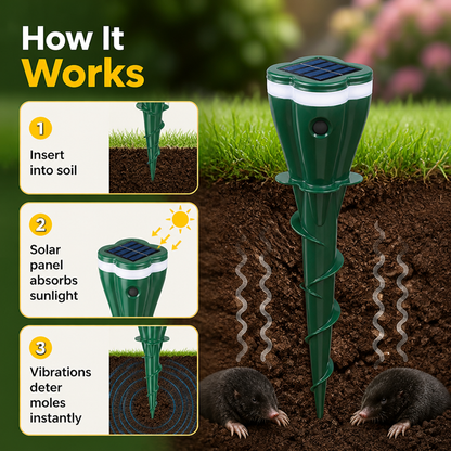 TerraGuard | Quiet Solar Power That Banishes Moles and Revives Your Garden’s Glory | ribuella