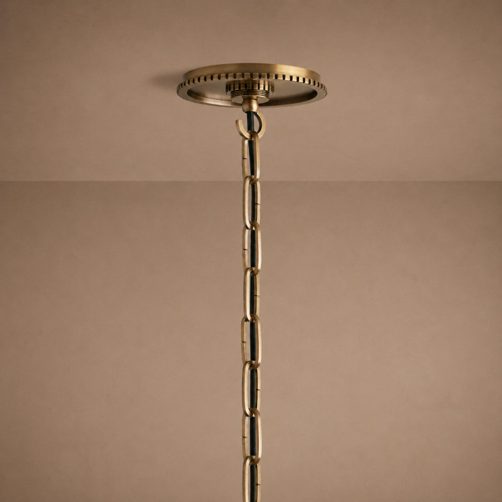 Modern Glass Globe Pendant Light with Chain – Brass or Bronze, Clear or Milk Glass | ribuella