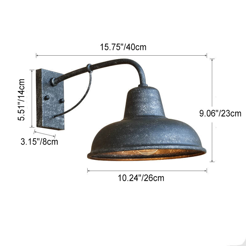 Rustic Industrial Barn Style Outdoor Wall Mount Sconce