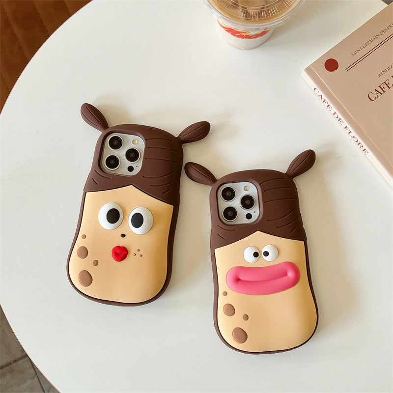 Playful Frog Cartoon Phone Case – 3D Cute Kawaii Cover