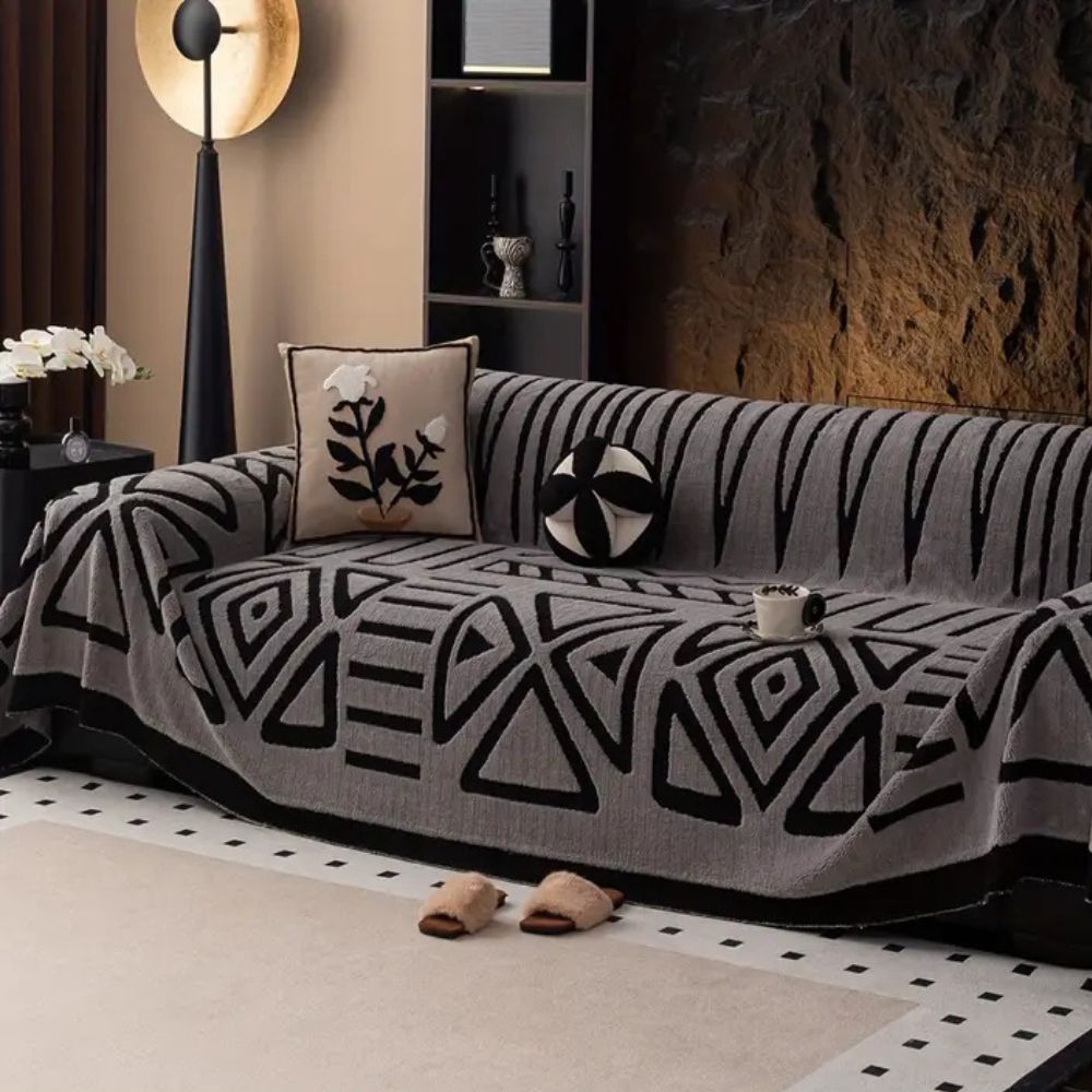 Maze Design Couch Cover — Washable And Durable Slipcover