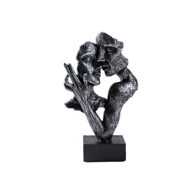 Sculptură de artă abstractă contemporană, finisaj bronz, suprafață texturată