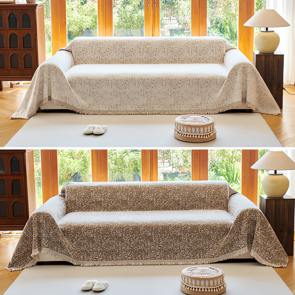 Reversible Nordic Speckle Boho Couch Cover Durable Protection
