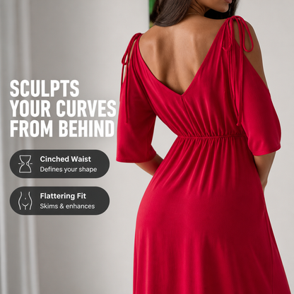 SerenAura V-Neck Dress | Own Every Room with Bold, Effortless Confidence | ribuella