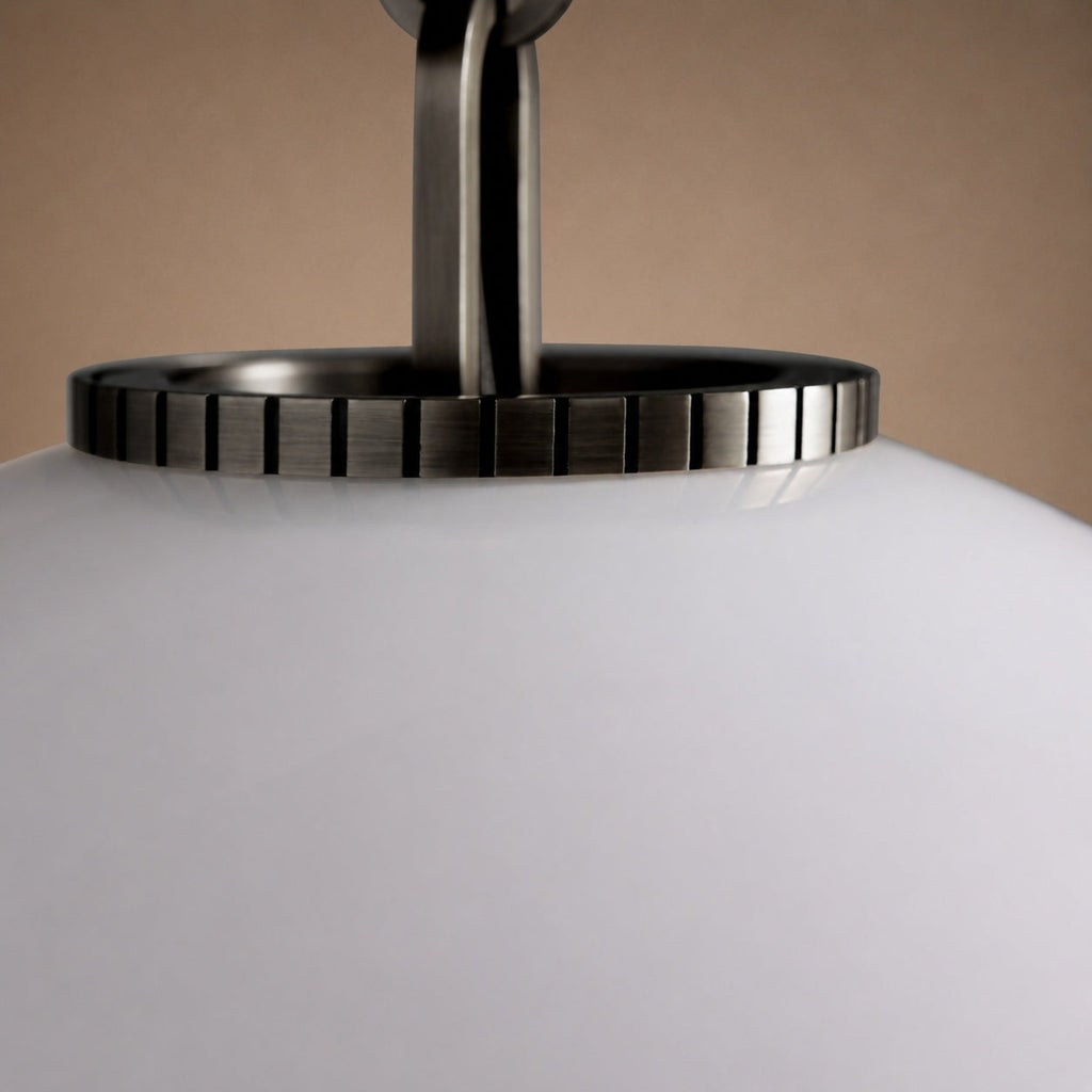 Modern Glass Globe Pendant Light with Chain – Brass or Bronze, Clear or Milk Glass | ribuella