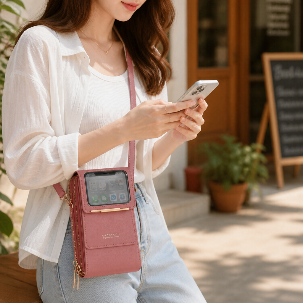 Touchscreen Window Front-Pocket Crossbody Bag | ribuella