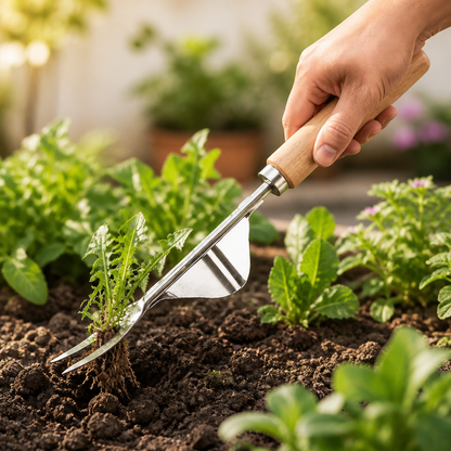 V-Shaped Stainless Steel Lever-Action Weed Puller | ribuella