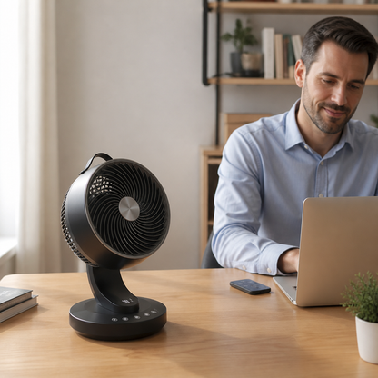 Ultra-Quiet Oscillating Desk Fan (Remote & 12-Hour Timer) | ribuella