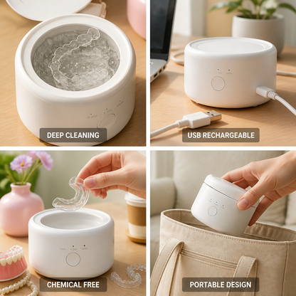 USB Rechargeable Ultrasonic Denture Cleaner | ribuella