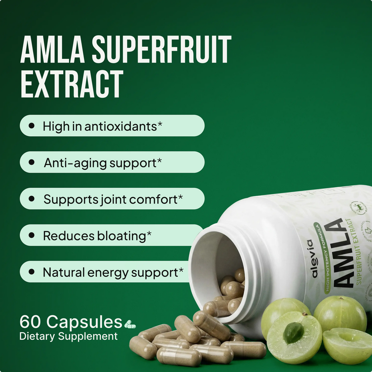 Kapsle Alevia Amla Superfruit pro podporu mitochondriální energie
