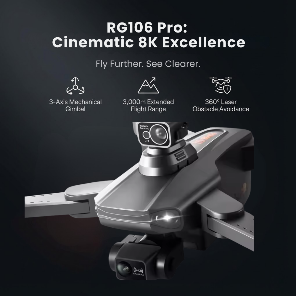 RG106 Pro dupla kamerás drón GPS-navigációval és 8K videóval