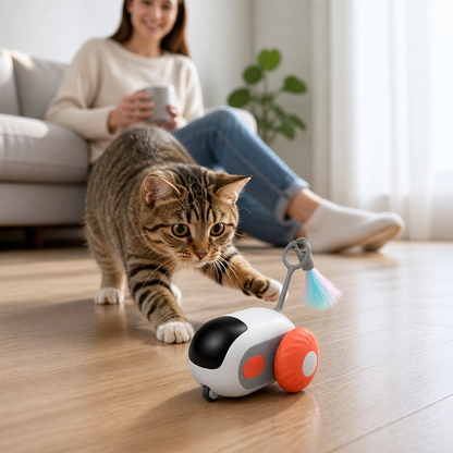 Self-Activated USB-C Rechargeable Motorized Cat Chase Toy | ribuella