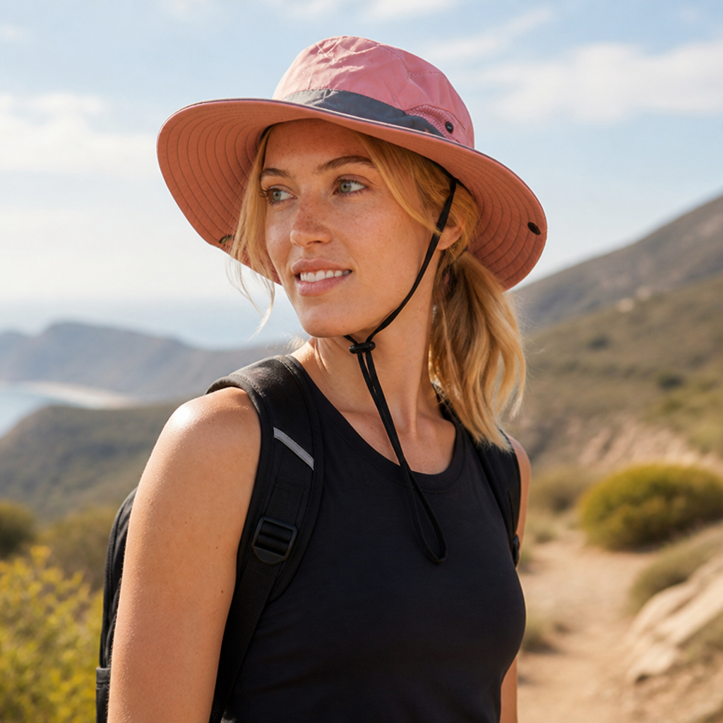 UPF 50 Breathable Foldable Sun Hat (Ponytail Hole & Chin Strap) | ribuella