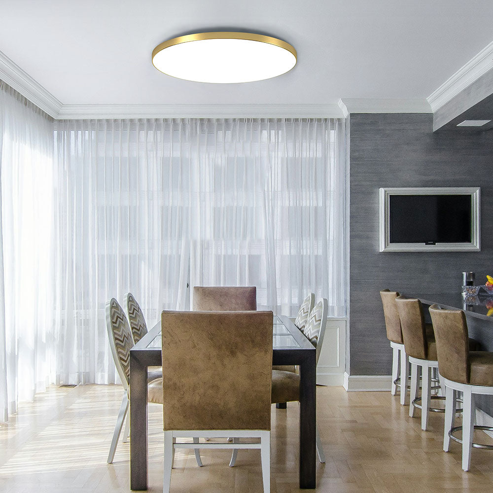 Moderne rund LED-loftslampe med tæt montering og cirkulært design