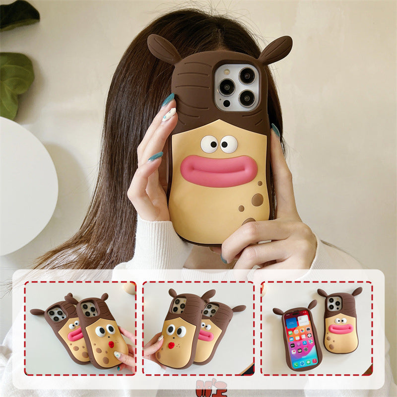 Playful Frog Cartoon Phone Case – 3D Cute Kawaii Cover
