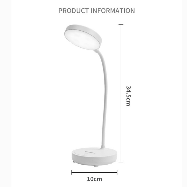 Modern LED-asztali lámpa, állítható fényerővel és rugalmas nyakkal