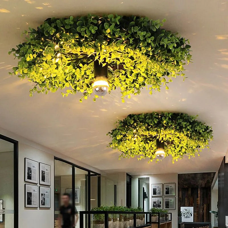 Arko Plant Ceiling Light, Pastel Bird Nest Fixture