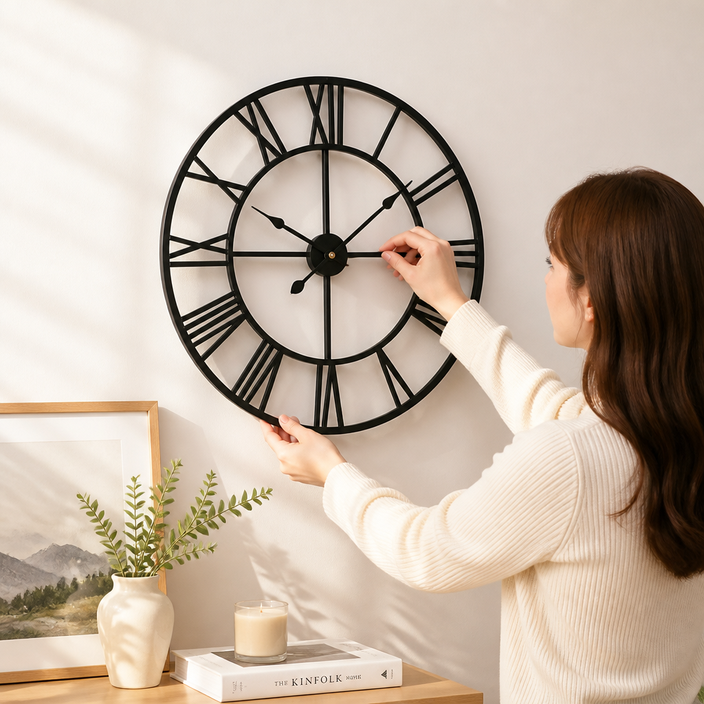 Silent Metal & Acrylic Roman Numeral Wall Clock (40cm) | ribuella