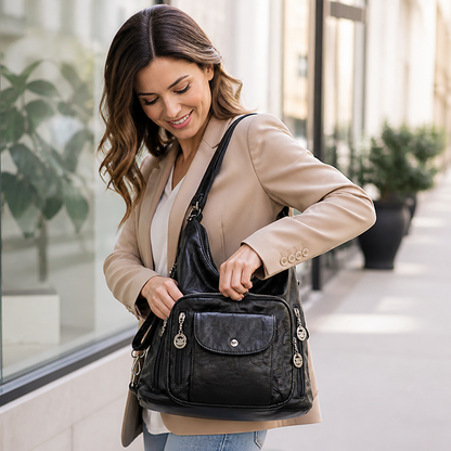 Supple Leather Convertible Tote Bag (Magnetic Closure) | ribuella