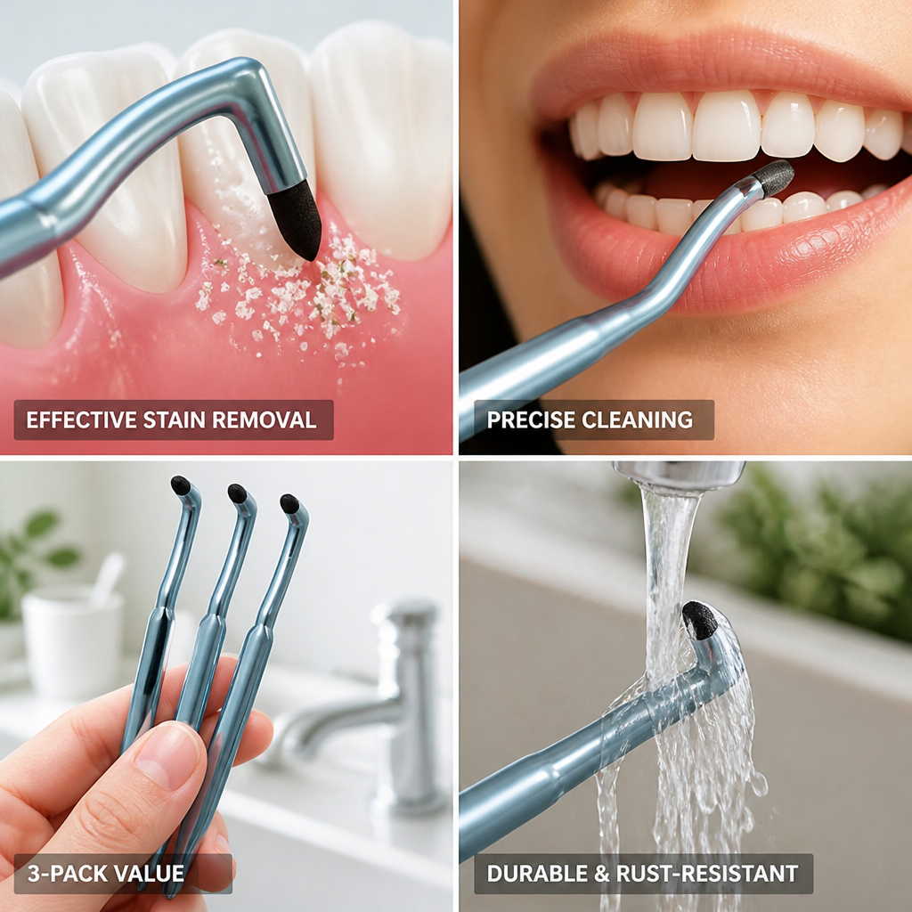 Silicon Carbide L-Shaped Tooth Stain Brushes (3-Pack) | ribuella