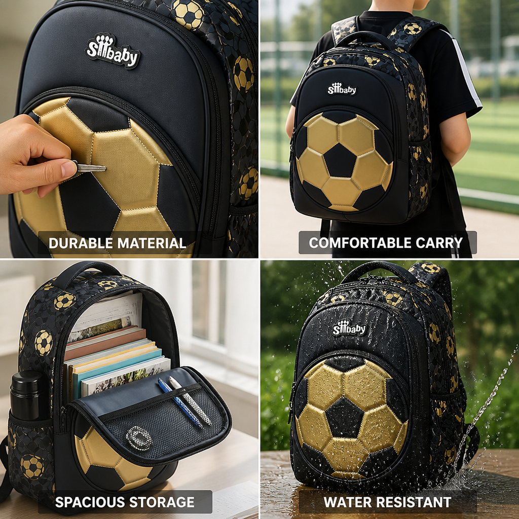 Thick Durable Football-Print Sports Backpack | ribuella