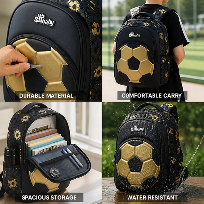 Thick Durable Football-Print Sports Backpack | ribuella