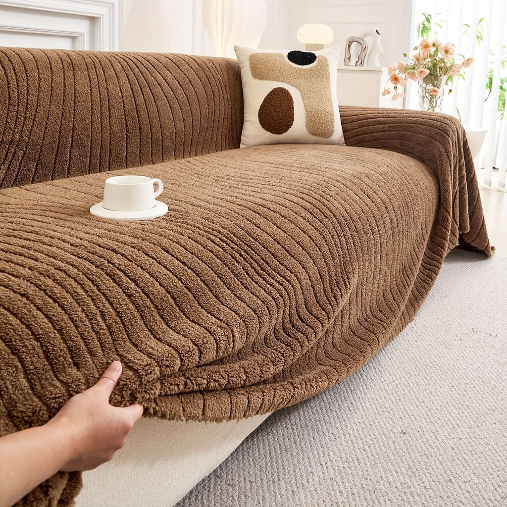 Plaid réversible en peluche pour canapé, utilisable toute l’année | ribuella