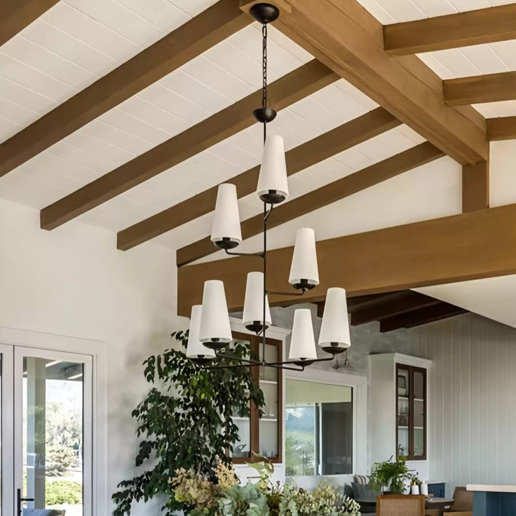 Fontaine Vertical Chandelier Tall Tiered Suspension Ceiling Light