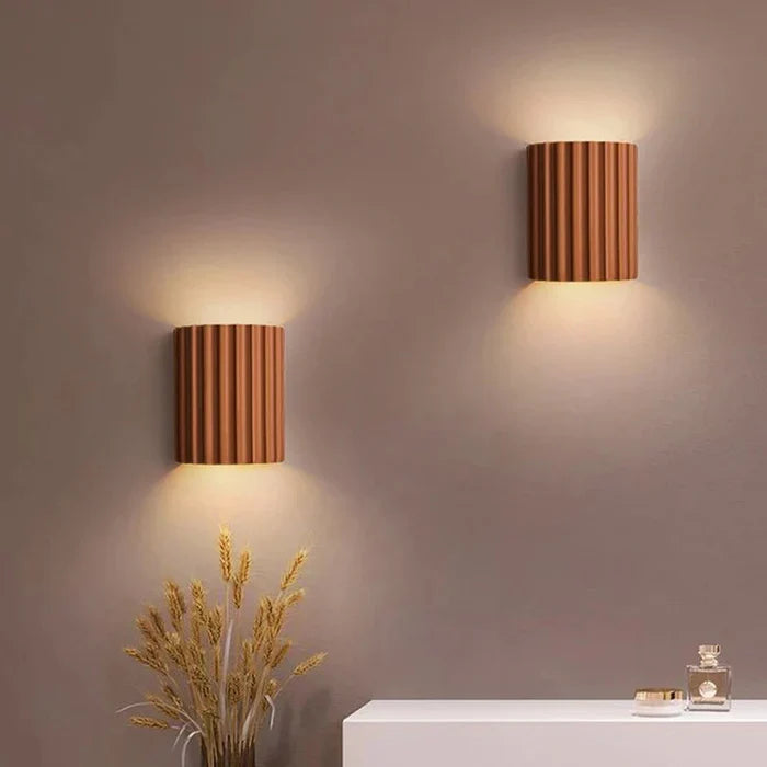 Resin Wall Light with Ribbed Shade – Modern Interior Styling | ribuella