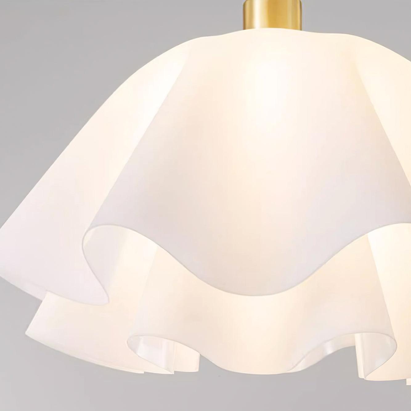Gailon Pleated Pendant Lamp, Brass And White Finish, 30 Cm And 40 Cm Sizes