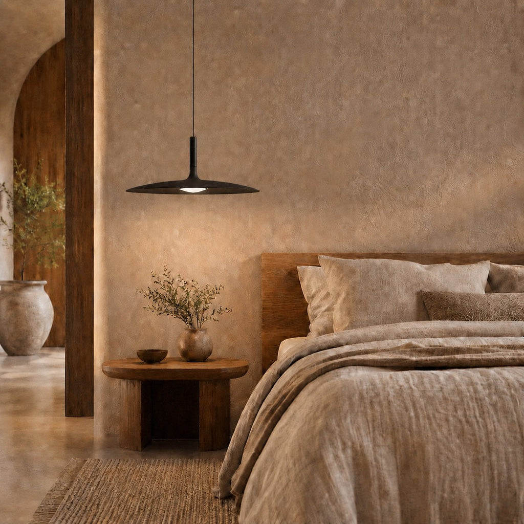 Modern Pendant Light Hanging Fixture in Concrete with Dimmable LED for Kitchen Island Lighting | ribuella