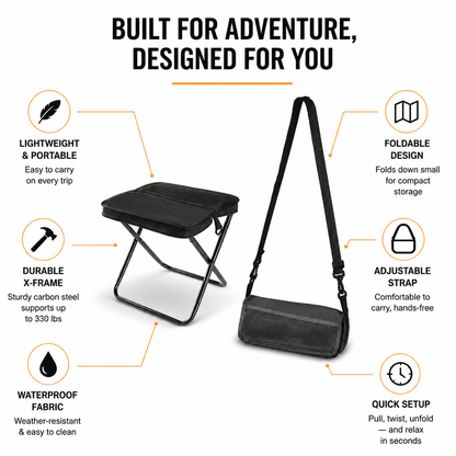 TrailNest Portable Seat - Adventure-Ready Comfort That Moves as Light as You Do | ribuella