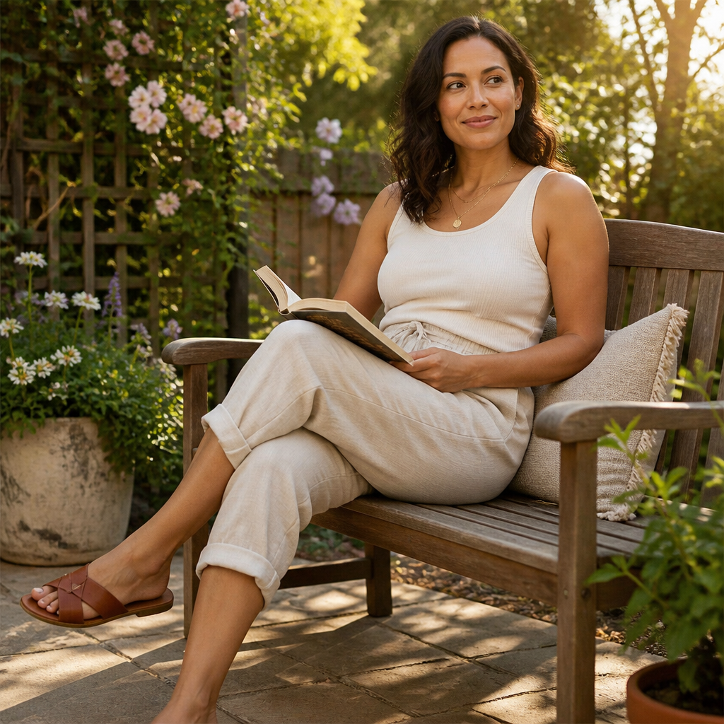 SenseLuxe – Airy Cotton-Linen Capri Pants Featuring Rolled Cuffs | ribuella