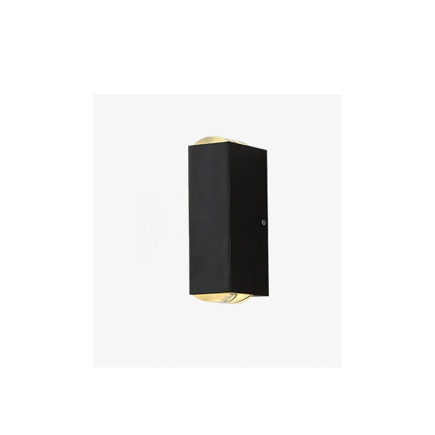 Modern Waterproof LED Wall Light, Outdoor Rated Black Rectangular Lamp