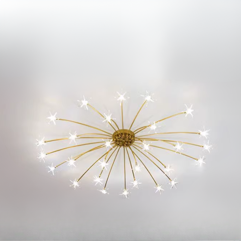 Arisha Art Deco Starry Glass Shade Flush Mount Ceiling Light