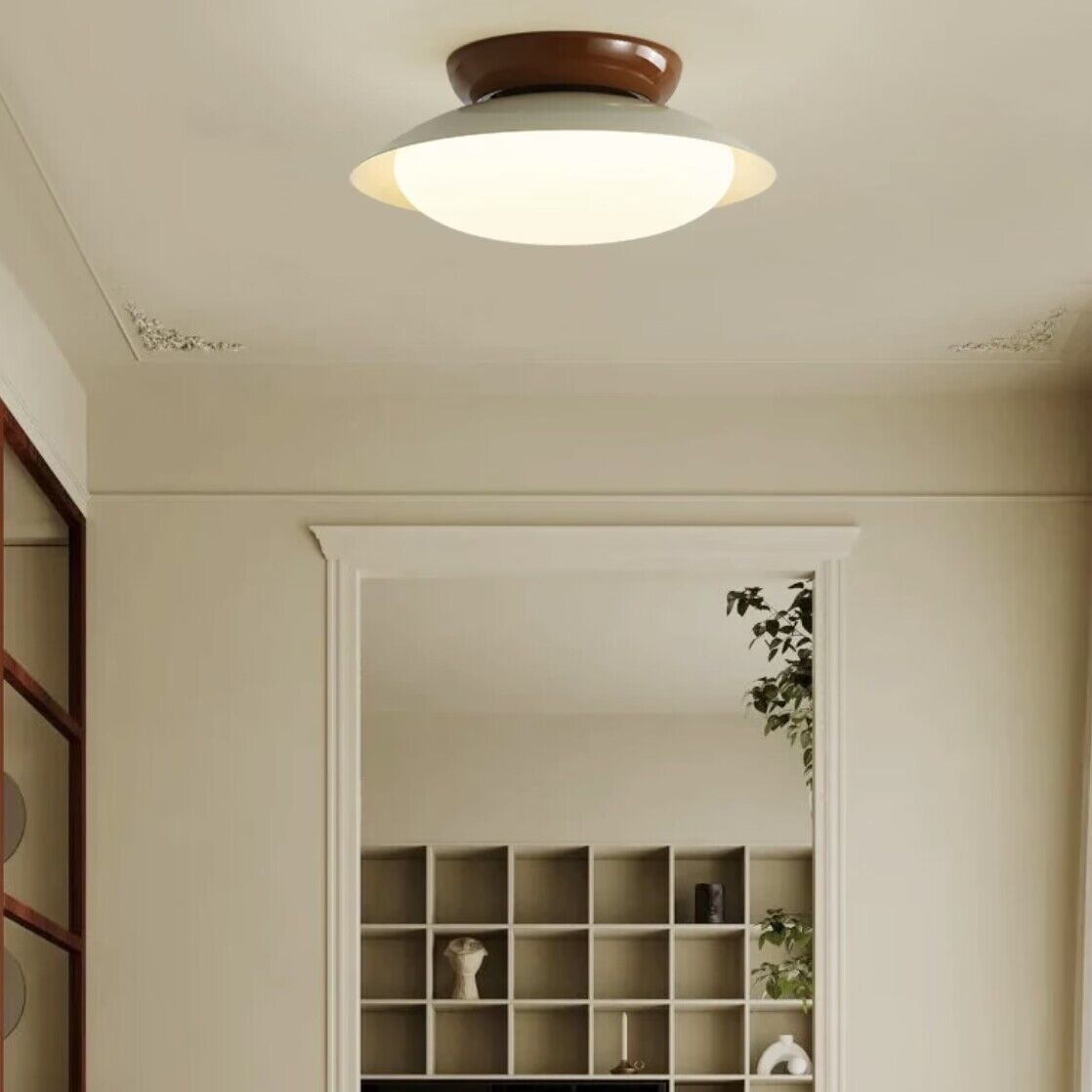 Aurora Bowl-Shaped Ceiling Light — Retro Two-Tone Fixture