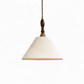 French Vintage Cream Fabric Pendant Light - Woven Texture Ceiling Shade