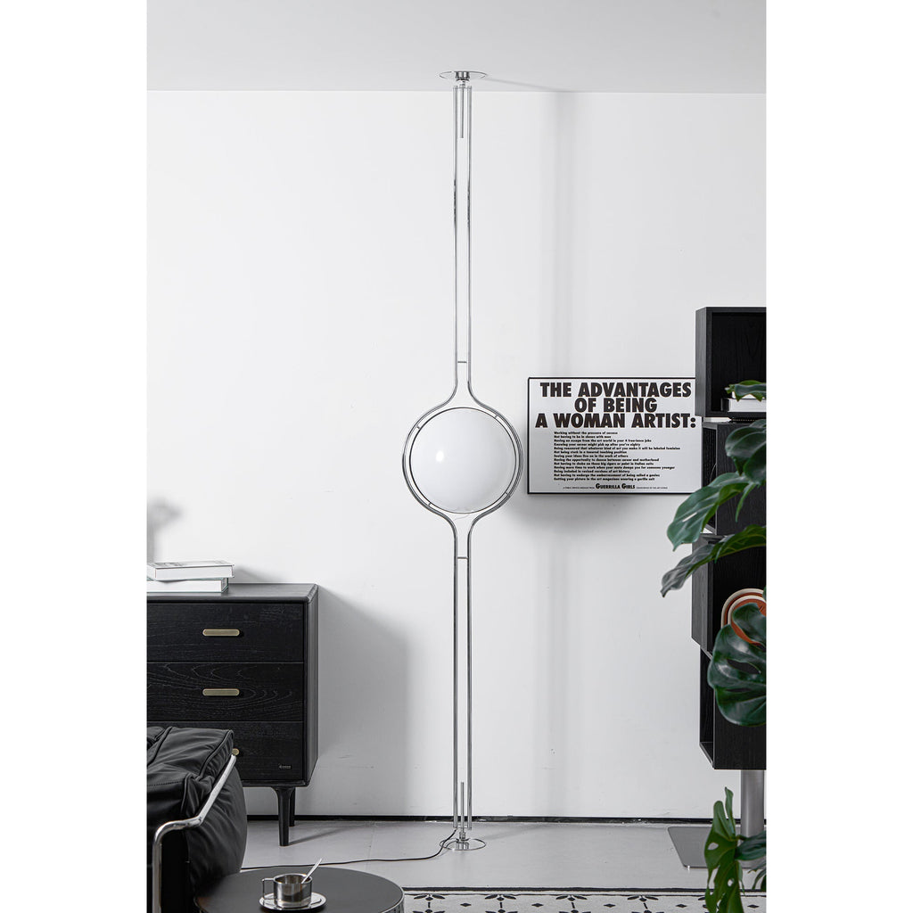 Garrault-Delord Dual Position Lamp, Ceiling Or Floor Stand, Contemporary Frame