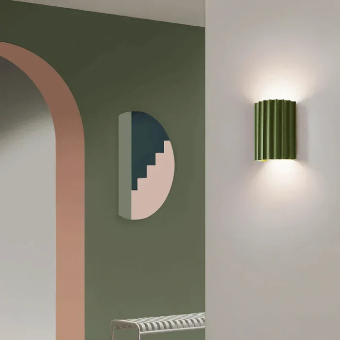 Resin Wall Light with Ribbed Shade – Modern Interior Styling | ribuella