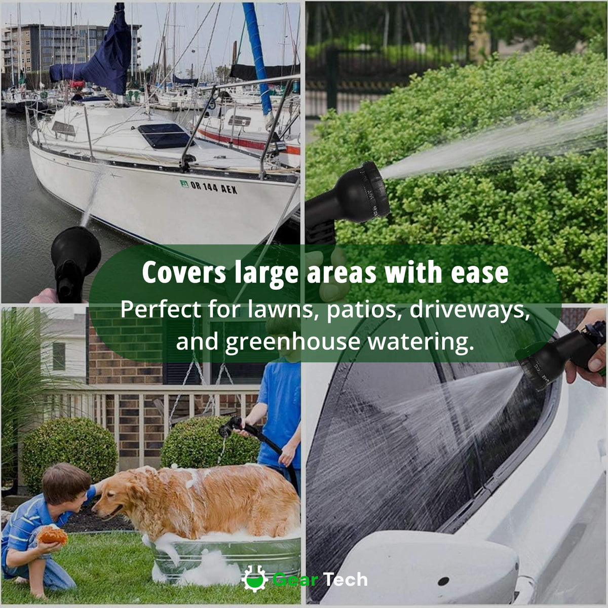 Expandable Garden Hose - 8 Mode Spray Nozzle, Leak Proof, Anti-Kink