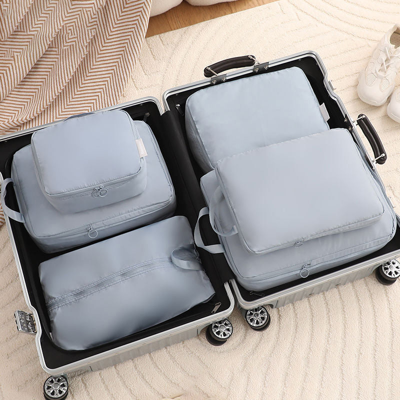 Set di 6 cubi da viaggio a compressione impilabili, organizzatori per valigia