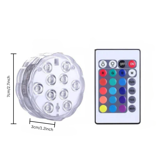 Wodoodporne lampki basenowe sterowane pilotem – 13 diod LED | ribuella