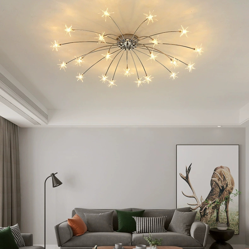 Arisha Art Deco Starry Glass Shade Flush Mount Ceiling Light